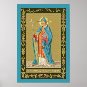 H. Thomas Becket met Zwaard in Miter (P 005) Poster