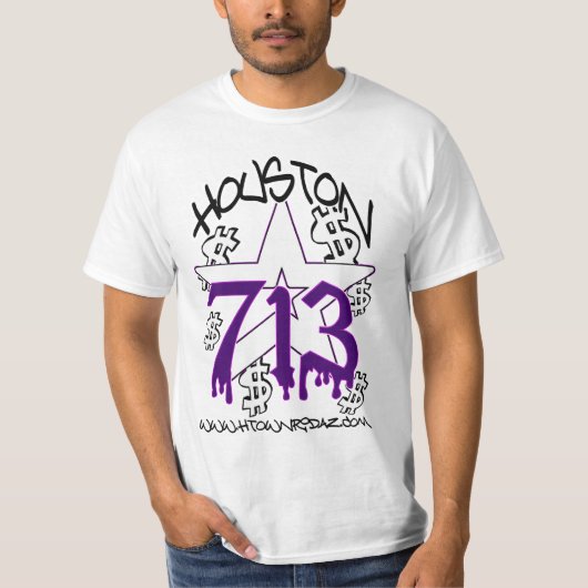 H TOWN RIDAZ CLOTHING - HOUSTON 713 PURP SHIRT SAL (Voorkant)