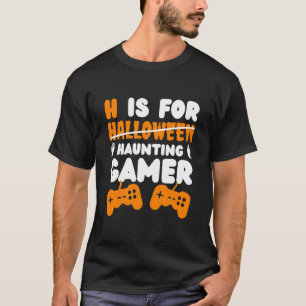 H voor halloween grappig gamer t-shirt voor games