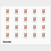 H voor hamster ronde sticker (Vel)