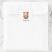 H voor hamster ronde sticker (Tas)