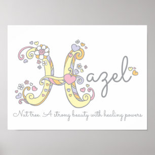 H voor Hazel monogram letter art name betekenend Poster