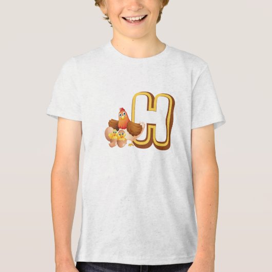 H voor Hen Tri-Blend Shirt (Voorkant)
