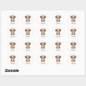 H voor Hond Ronde Sticker (Vel)