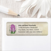 H voor Hyacinten Bloem Monogram Etiket (Insitu)