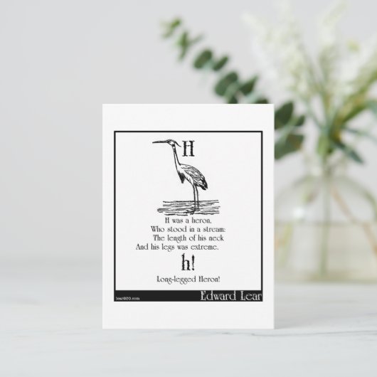 H was een heron briefkaart (Staand voorkant)