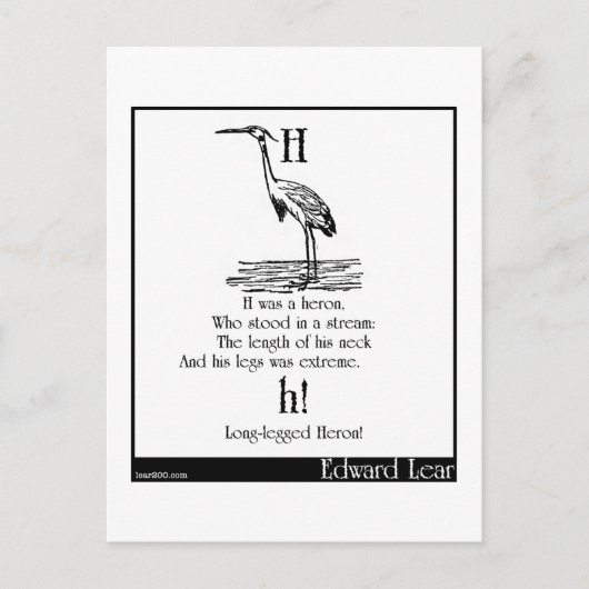 H was een heron briefkaart (Voorkant)