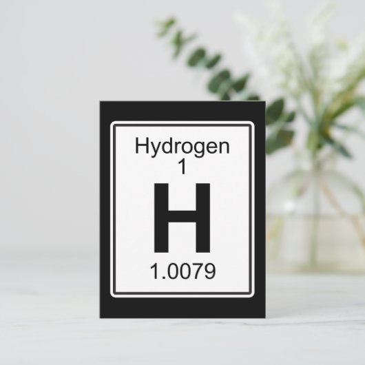 H - Waterstof Briefkaart (Staand voorkant)