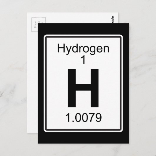 H - Waterstof Briefkaart (Voorkant / Achterkant)