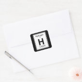 H - Waterstof Vierkante Sticker (Envelop)