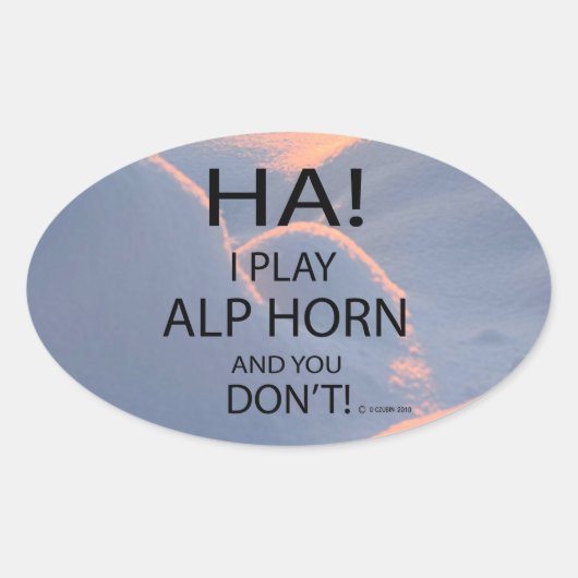 Ha Alphorn Oval Sticker (Voorkant)