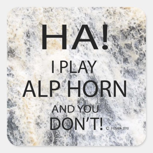 Ha Alphorn Square Sticker (Voorkant)