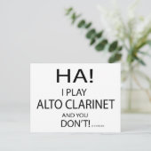 Ha Alto Clarinet Briefkaart (Staand voorkant)