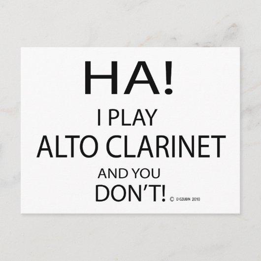 Ha Alto Clarinet Briefkaart (Voorkant)