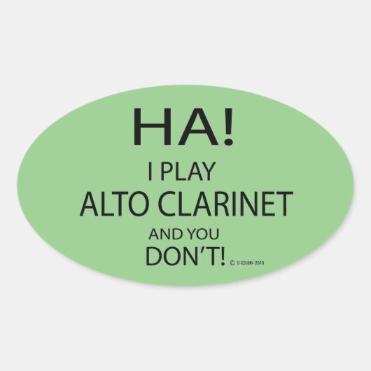 Ha Alto Clarinet Oval Sticker (Voorkant)