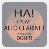 Ha Alto Clarinet Square Sticker (Voorkant)