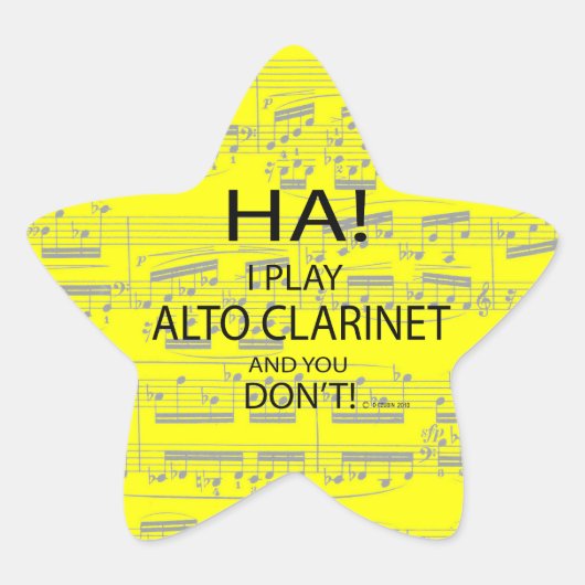 Ha Alto Clarinet Star Sticker (Voorkant)