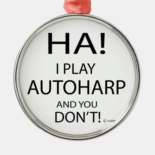Ha Autoharp Metalen Ornament (Voorkant)