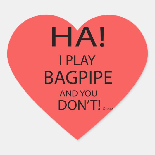 Ha Bagpipe Heart Sticker (Voorkant)