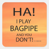 Ha Bagpipe Square Sticker (Voorkant)