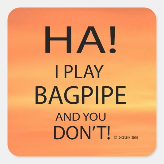 Ha Bagpipe Square Sticker (Voorkant)