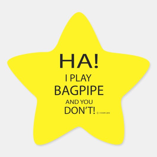Ha Bagpipe Star Sticker (Voorkant)