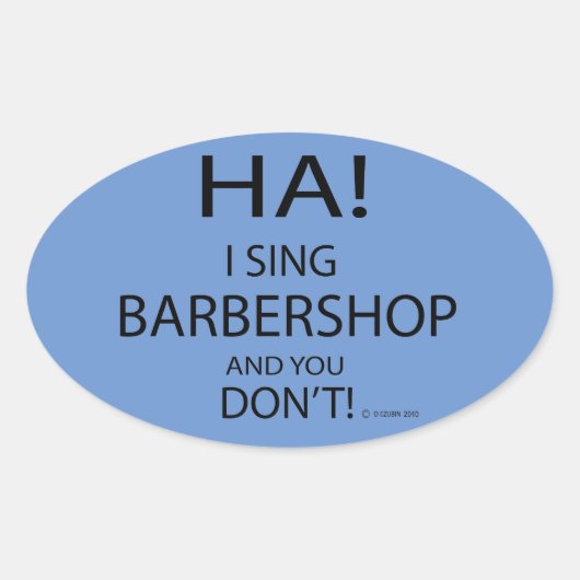 Ha Barbershop Oval Sticker (Voorkant)