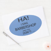 Ha Barbershop Oval Sticker (Envelop)