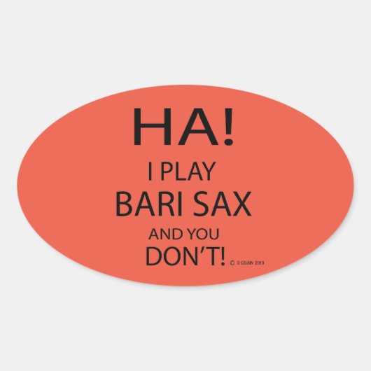 Ha Bari Sax Oval Sticker (Voorkant)