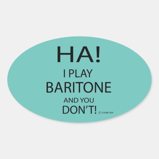 Ha Baritone Oval Sticker (Voorkant)
