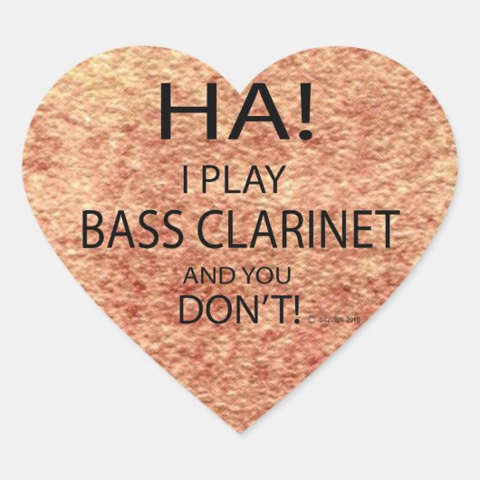 Ha Bass Clarinet Heart Sticker (Voorkant)