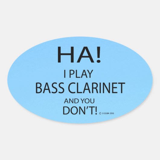 Ha Bass Clarinet Oval Sticker (Voorkant)