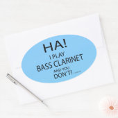 Ha Bass Clarinet Oval Sticker (Envelop)