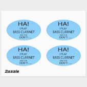 Ha Bass Clarinet Oval Sticker (Vel)