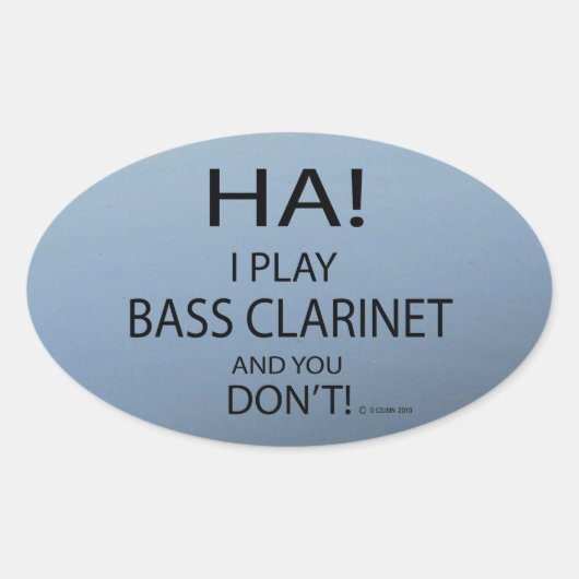Ha Bass Clarinet Oval Sticker (Voorkant)
