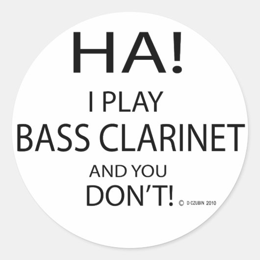 Ha Bass Clarinet Ronde Sticker (Voorkant)