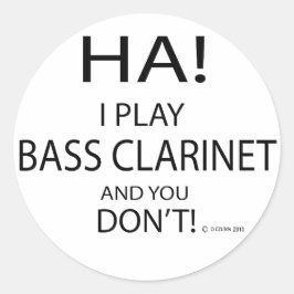 Ha Bass Clarinet Ronde Sticker