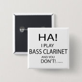 Ha Bass Clarinet Vierkante Button 5,1 Cm (Voorkant /achterkant)