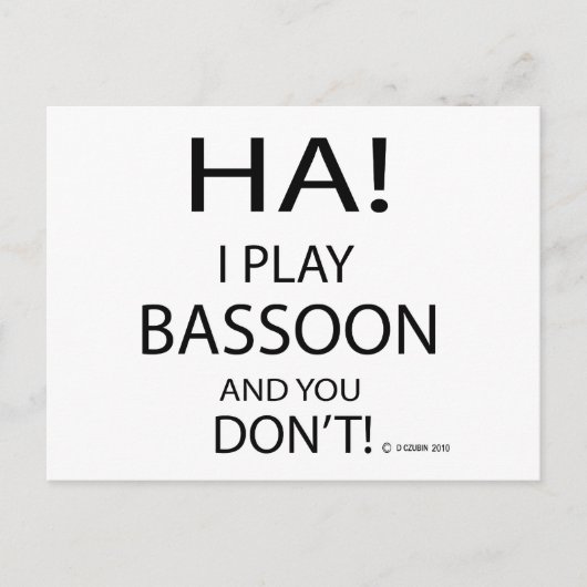 Ha Bassoon Briefkaart (Voorkant)