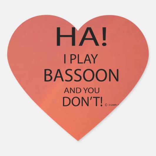 Ha Bassoon Heart Sticker (Voorkant)