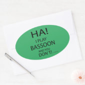 Ha Bassoon Oval Sticker (Envelop)