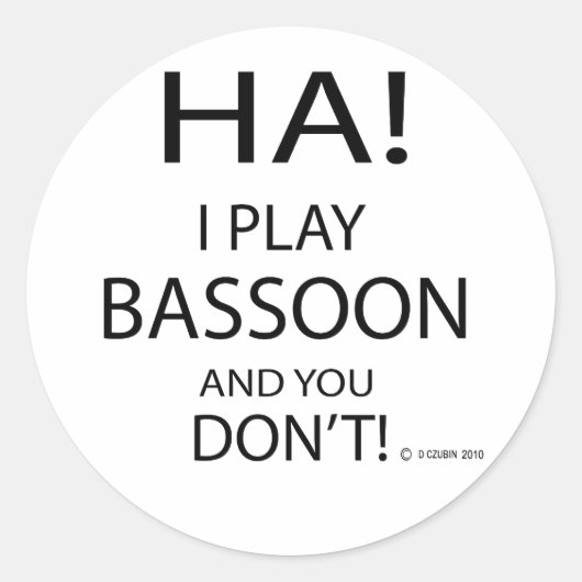 Ha Bassoon Ronde Sticker (Voorkant)