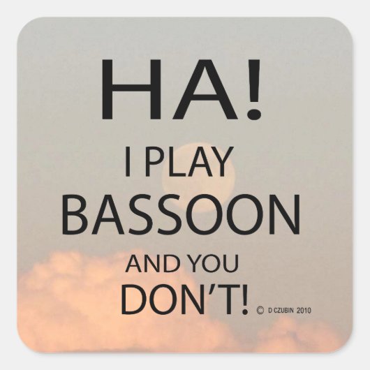 Ha Bassoon Square Sticker (Voorkant)