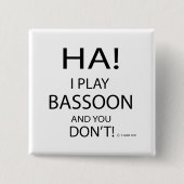 Ha Bassoon Vierkante Button 5,1 Cm (Voorkant)