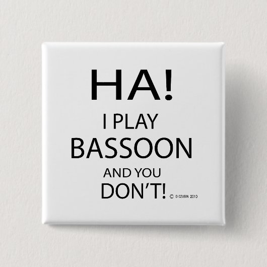 Ha Bassoon Vierkante Button 5,1 Cm (Voorkant)