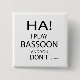 Ha Bassoon Vierkante Button 5,1 Cm