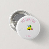 Ha bee Girls Birthday Ronde Button 3,2 Cm (Voorkant /achterkant)