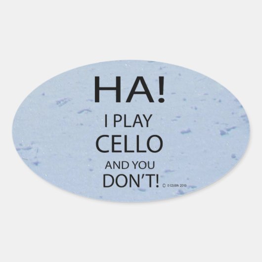 Ha Cello Oval Sticker (Voorkant)