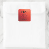 Ha Cello Square Sticker (Tas)