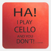 Ha Cello Square Sticker (Voorkant)
